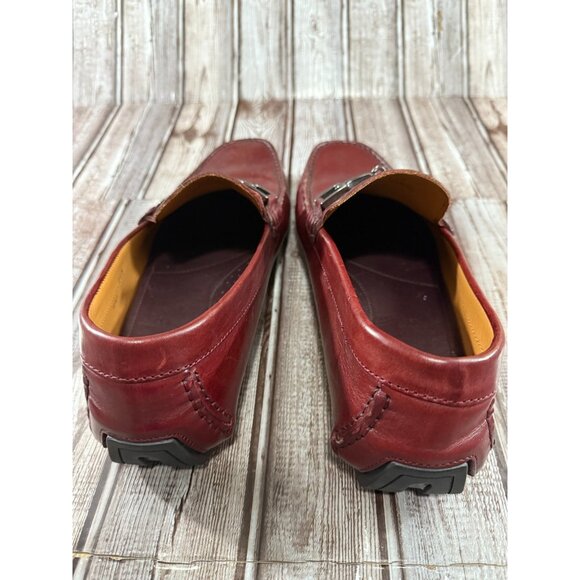 Bruno Magli Monza Leather Slip On Drivers shoes Sz 8.5 Medium color burgundy New - Picture 4 of 7